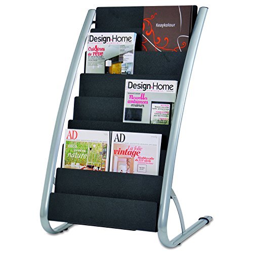 Alba DDEXPO8 Literature Floor Rack, 16 Pocket, 23 x 19 2/3 x 36 2/3, Silver Gray/Black