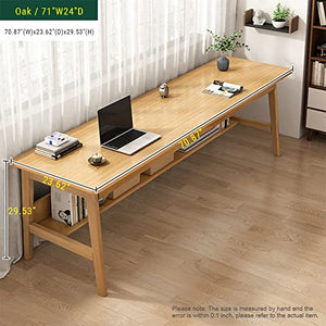NELYE Extra Long Desk with Bookshelf - 71 Inches Home Office Work Study Table