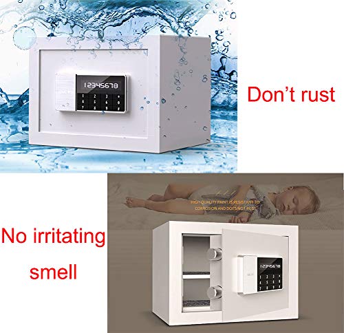Safe Box | Fireproof Digital Lock Box Security Safe | Home Combination Electronic Steel Safe with Keypad | 2 Manual Override Keys | for Home, Business or Travel, White