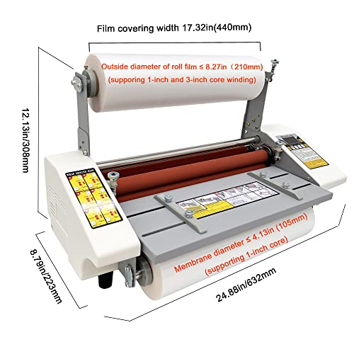 INTSUPERMAI Hot Cold Roll Laminator 110V A2+ 44cm 17.3inch Thermal Laminating Machine