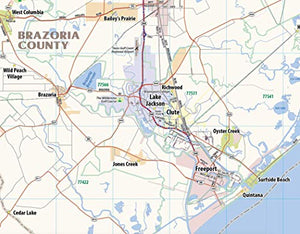 Houston Metro Area Laminated Wall map (54" x 64")