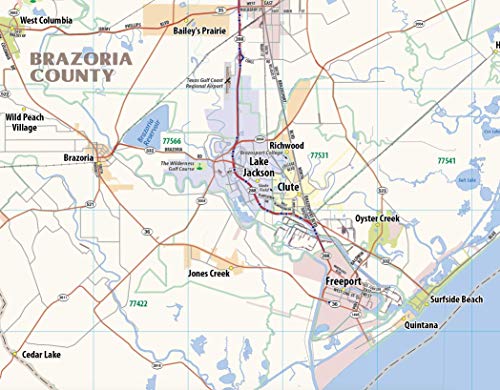 Houston Metro Area Laminated Wall map (54" x 64")