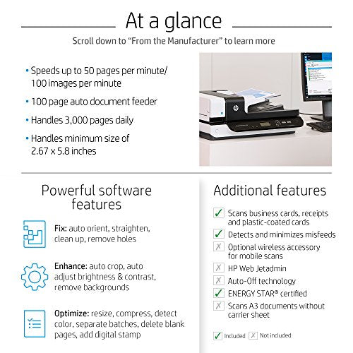 HP ScanJet Enterprise Flow 7500 Flatbed OCR Scanner (L2725B#BGJ)