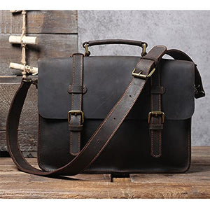 FXZMJN Men's Multifunctional Briefcase HandbagHigh CapacityShoulders Laptop Messenger Bag (Color : Brown, Size : 25x35cm)