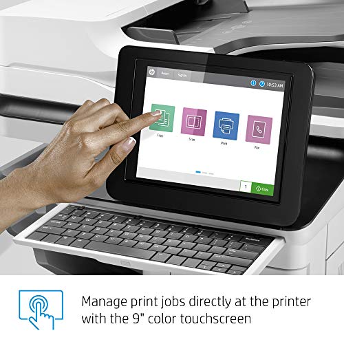 HP LaserJet Enterprise Flow MFP M636z Monochrome Multifunction Printer with High-Capacity Input Feeder, Wheeled Stand and 3-bin Stapler/Stacker (7PT01A)