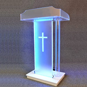 None Lectern Podium Stand, Church Speech Supplies Podium, Transparent Church Table
