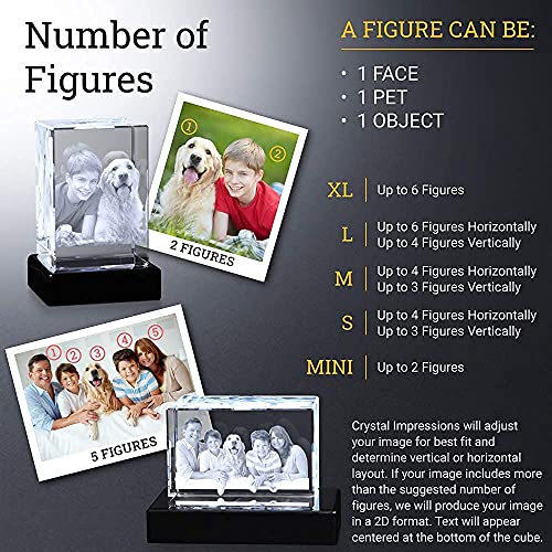 Crystal Impressions 3D Crystal Photo Gift – Includes Lighted LED Base; Custom Photo Engraved Crystal; Personalized Gift for Mom, Birthday, Anniversary, Girlfriend or Boyfriend, Grandma; Gift Box Included