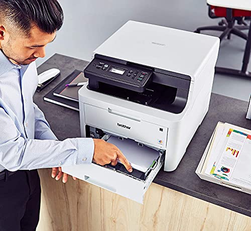 Brother Premium HL L32 Series Compact All-in-One Digital Color Printer I Print Copy Scan I Wireless I Mobile Printing I Auto 2-Sided Printing I 25 PPM I 250 Sheets/Tray + Delca HDMI Cable