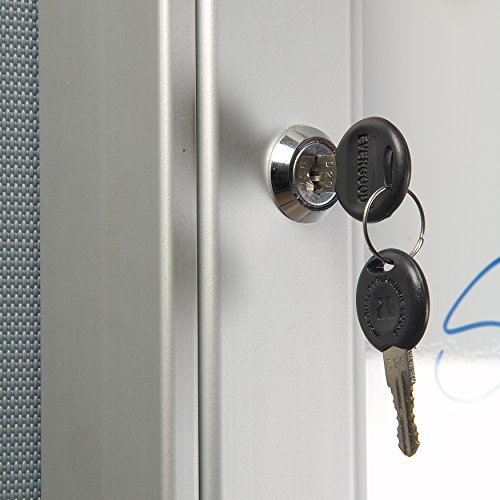 Premium Cork Bulletin Board for Outdoor Use with Locking Door 9 X (8-1/2" X 11") Silver Aluminum, Weatherproof