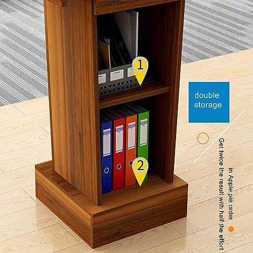 YUZES Wooden Lectern Podium Stand - Gray, Floor Standing for Classroom Churches Auditorium