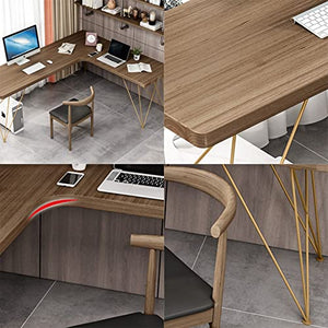 None Corner Pine Wood Computer Desk L-Shaped Office Study Desk (Left, 180x180x75cm)