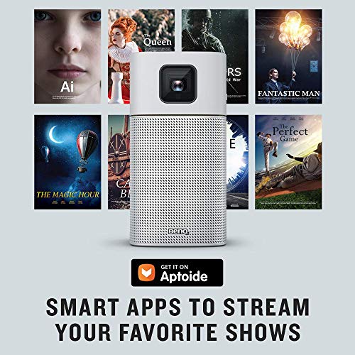 BenQ GV1 Wireless Mini Portable Projector | Google Cast & AirPlay | Bluetooth Speaker | Wi-Fi (or Wireless Display) | USB-C | HDMI Connectivity