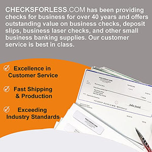 Checks for Less Business Checks, Laser Voucher Checks with Lines, Top Check Format w/Two Vouchers – QuickBooks Compatible Checks, Business Laser Checks or Inkjet (Classic Blue, Quantity 3,000)