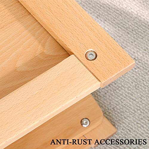 LUCEAE 3-Step Wooden Folding Step Stool - Portable & Sturdy