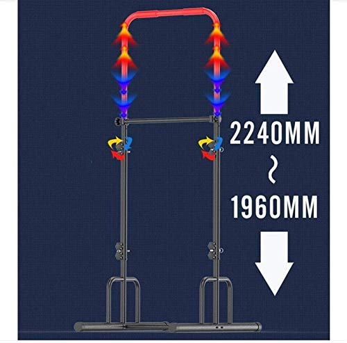 ZXNRTU Strength Training Equipment Strength Training Dip Stands Multifunctional Power Tower Pull Up Bar Dip Station Stands Adjustable Height 196-224 cm Full Body Strength Training
