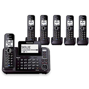 Panasonic KX-TG9542B + Four KX-TGA950B, 6-Handset Cordless System (2 Line) DECT 6.0 1.9Ghz Digital Answering System Expandable Up to 6 Handsets