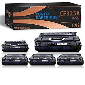 5-Pack Black Toner Compatible 25X | CF325X Toner Cartridge Replacement for HP Enterprise M806 M806dn M806x+ Flow MFP M830z M830z+NFC M830 Series Managed Flow M830 Series Printer