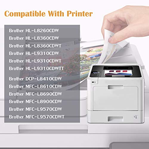 (4BK+1C+1Y+1M) 7-Pack TN-433BK TN-433C TN-433M TN-433Y Compatible Toner Cartridge Replacement for Brother DCP-L8410CDW MFC-L8610CDW MFC-L8900CDW MFC-L9570CDWT HL-L8360CDW HL-L9310CDW Printer