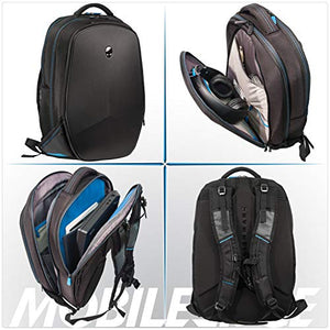 Dell Alienware 15" Vindicator Backpack Black/Red - Made with High-Density Nylon - Reinforced, Weather Resistant, Non-Slip Base - Not Compatible with Alienware 15" R3 Models