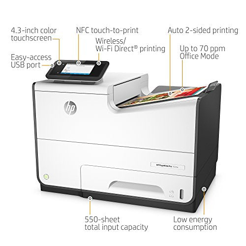 HP PageWide Pro 552dw Color Business Printer, Wireless & 2-Sided Duplex Printing (D3Q17A)