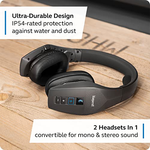 BlueParrott S650-XT Bluetooth Convertible Headset with Noise Cancellation, Extended Range, IP54 Protection - Black