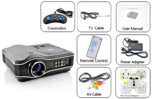 DVD Projector with DVD Player Built In - DVD Player Projector Combo, LED, 800x600, 30 Lumens, 100:1 Contrast