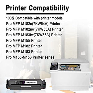 215A W2310A Toner Cartridge Replacement for HP 215A Toner Pro MFP M155-M156 M182n M182nw M183fw M155 M182 M183 Printer (Black, 2-Pack)