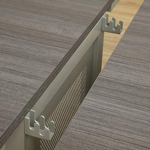 NBF Signature Series Expandable Conference Table 11' Gray Laminate Top/Brushed Nickel Leg