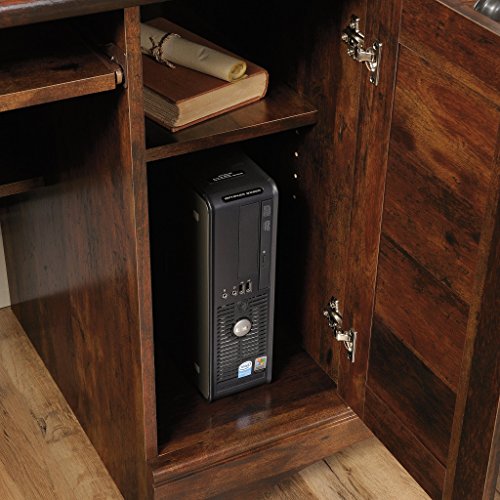Sauder 420475 Harbor View Computer Desk, L: 62.21" x W: 23.50" x H: 57.36", Curado Cherry Finish