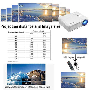 HD Movie Projector 1080P Wireless WiFi Bluetooth, Multimedia LCD Projector WXGA 3900 Lumen Home Theater Projector Android 6.0 for Business Presentation Phone Laptop DVD Bluray PS3 PS4 XBox TV HDMI USB