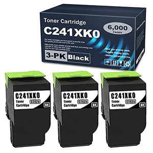 Compatible 3 Pack C241XK0 C2425 Black Extra High Yield Remanufactured Toner Cartridge Replacement for Lexmark C2425dw MC2640adwe C2535dw MC2425adw MC2535adwe Printer Ink Cartridge.