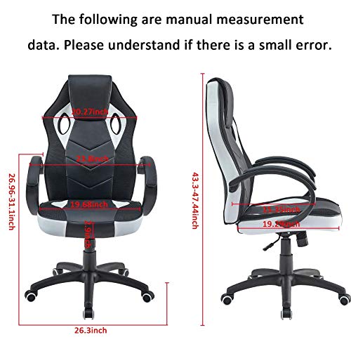 Mr IRONSTONE L-Shaped Desk 50.8" Computer Corner Desk & Gaming Chair Office Executive Computer Ergonomic Video Game Chair