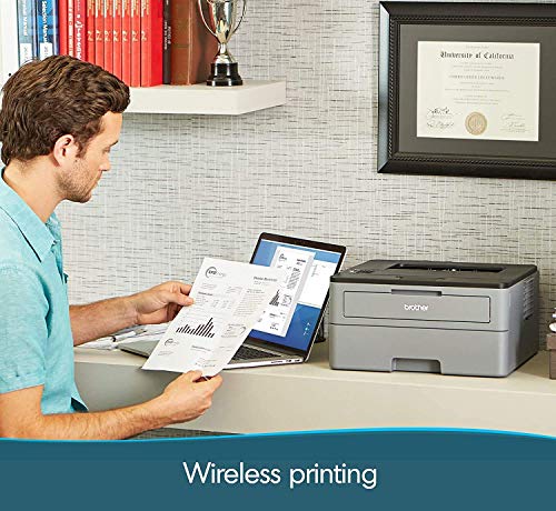 Premium Brother HL L2000 Series Compact Monochrome Laser Printer I Wireless | Mobile Printing I Auto 2-Sided I Up to 32 pages/min I 250-sheet/tray Amazon Dash Replenishment Ready (Renewed)