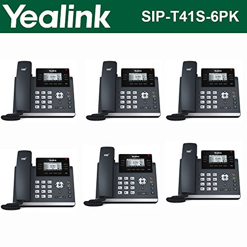 Yealink SIP-T41S 6-Pack IPPhone Gigabit Ethernet PoE Optima HD Voice