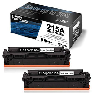 2 Pack Black 215A Toner Compatible for HP 215A | W2310A Toner Cartridge Replacement to use with Color Pro MFP-M182nw M183fw M155 M182 M183 M155-M156 M182n Series Printer Toner