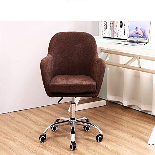 Removable and Washable Office Chair, Sofa Chair, 360°Rotating and Adjustable Height, Ergonomic, Home Office Chair, Meeting Room, Girl's Room, Grey, Pink (Color : Brown)