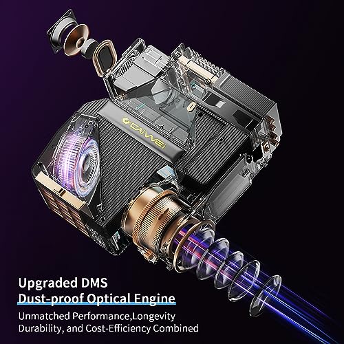 ZCGIOBN 4K Daylight Projector with Auto Focus & Keystone, 5G WiFi, Bluetooth, 1200ANSI, Android TV - 100" Anti-light Screen