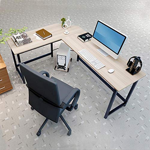 L-Shaped Home Office Desk, Sturdy Computer PC Laptop Table Corner Desk Workstation Larger Gaming Desk Easy to Assemble 49.2 x 18.9 x 28.7 Inch (White Maple)