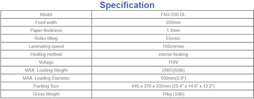 POVOKICI Desktop Thermal Roll Laminator 13.78in/350mm for A3/A4 UV DTF Film