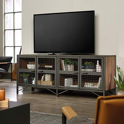 Sauder 420649 Boulevard Cafe Credenza, Holds up to a 65" TVs, Black & Vintage Oak Finish