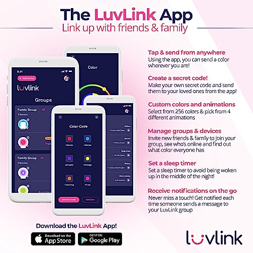 LuvLink Friendship Lamp v2 - Extended Wifi Range - Bluetooth Setup (Set of 6)