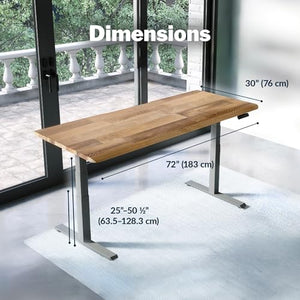 Vari Electric Standing Desk Height Adjustable (72x30) - Sloped Ergonomic Front Edge, Reclaimed Wood - 2 Packages