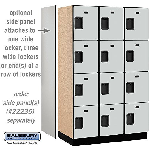 Salsbury Industries 6ft High Gray 4-Tier Wood Locker with Wide Storage Units