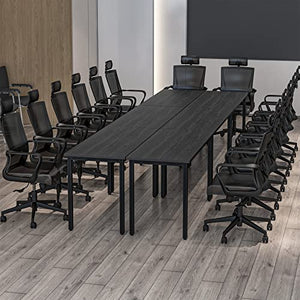 Bonzy Home 14ft Conference Table for 16 People, Modern Space-Saving Design, 6PCS, Black