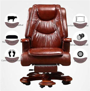 UKII Big and Tall Ergonomic Leather Executive Office Chair with Footrest