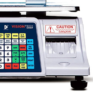 VisionTechShop DLP-300 Label Printing Scale Pole Display, 30/60lbs Capacity, NTEP Legal for Trade, Free CAS LST-8040 Label