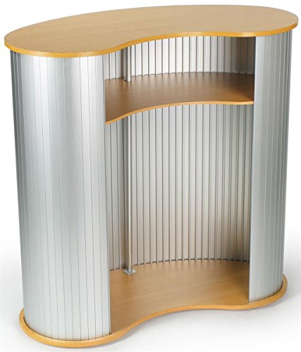 Displays2go Trade Show Exhibit Counter with Portable Design, Carry Bag, Wood/Aluminum (PROCNT013)