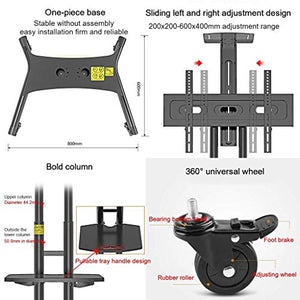 AuLYn Universal TV Cart with Rolling Wheels and Tray for 50-80 Inches Screen