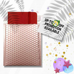 250 Pack Rose Gold Bubble Mailers 6.5 x 9 Metallic Padded Envelopes 6 1/2 x 9 Light Pink Cushion Envelopes. Peal and Seal. Shipping Bags for Mailing, Packing. Packaging in Bulk, Wholesale Price