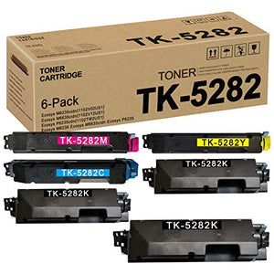 TK5282 TK-5282 1T02TW0US0 1T02TWCUS0 1T02TWBUS0 1T02TWAUS0 (3BKCMY, 6PK) Toner Cartridge Replacement for Kyocera Ecosys M6235cidn(1102V02US1) M6235 M6635cidn P6235 Toner Kit Printer